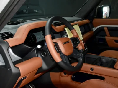 2026 Land Rover Defender 110 OCTA 4.4-liter twin-turbo V8 Engine White Tan SUV