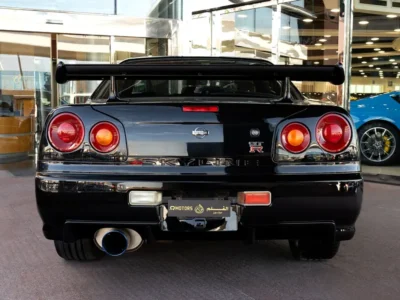 1999 Nissan Skyline GT-R 2.6-liter twin-turbocharged inline-six Engine Black Grey Coupe