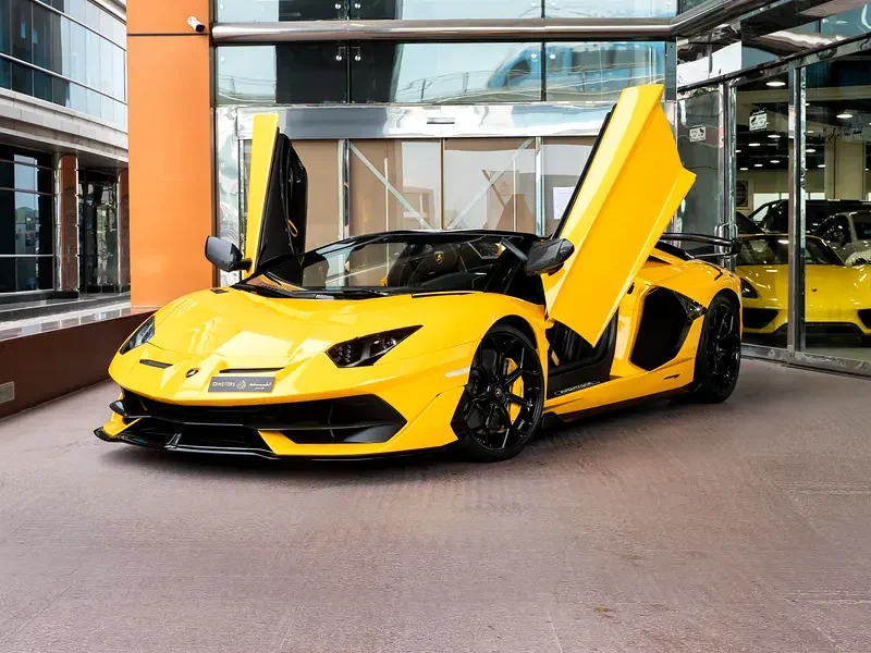 2021 Lamborghini Aventador LP 770-4 Superveloce Jota Roadster V12 Yellow Black Sports Car