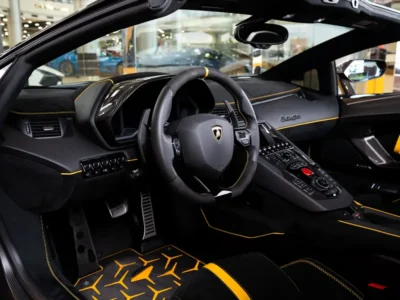 2021 Lamborghini Aventador LP 770-4 Superveloce Jota Roadster V12 Yellow Black Sports Car