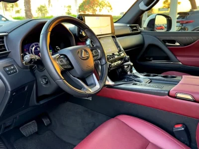 2023 Lexus LX 600 Signature 3.5-liter twin-turbo V6 Petrol Engine White Red SUV GCC