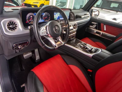 2021 Mercedes-Benz G-Class G 63 AMG 4.0 Litres V8 Biturbo Petrol Engine White Red SUV