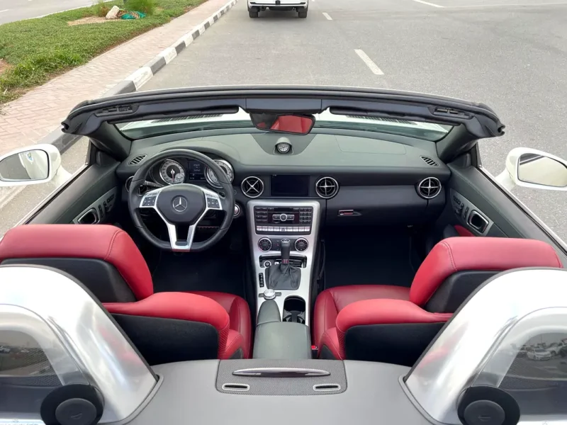 2012 Mercedes-Benz SLK 350 Blueefficiency 6 Cylinders White Red Convertible Full option