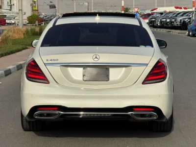 2018 Mercedes-Benz S-Class S 450 4MATIC V6 Engine White Black Sedan 4.5 Auction Grade