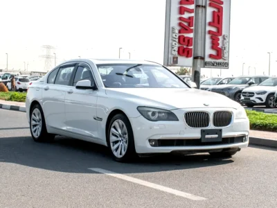 2012 BMW 7-Series 750Li 4.4 Litres 8 Cylinders Hybrid Engine White Black Sedan