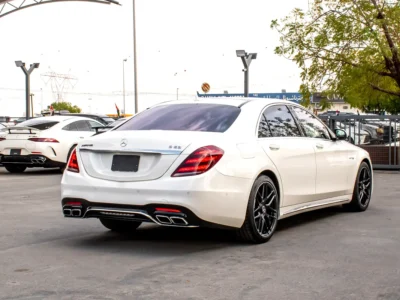 Mercedes-Benz S-Class S 63 AMG 4 Matic 4.0L V8 Biturbo Engine White Black Sedan