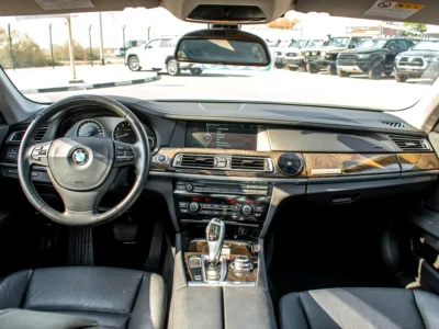 2012 BMW 7-Series 750Li 4.4 Litres 8 Cylinders Hybrid Engine White Black Sedan