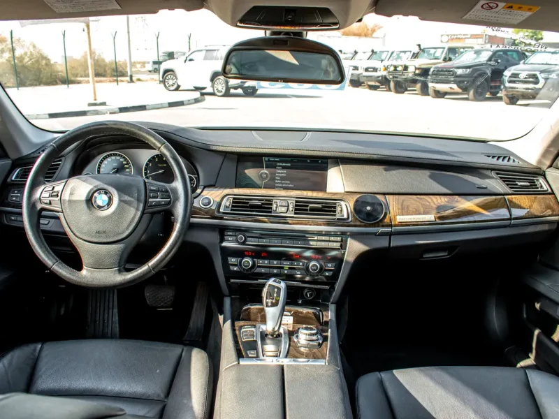 2012 BMW 7-Series 750Li 4.4 Litres 8 Cylinders Hybrid Engine White Black Sedan