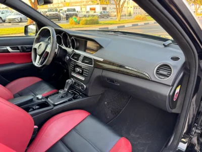 2012 Mercedes-Benz C-Class C63 AMG P31 Performance PKG 8 Cylinders Black Red Sedan