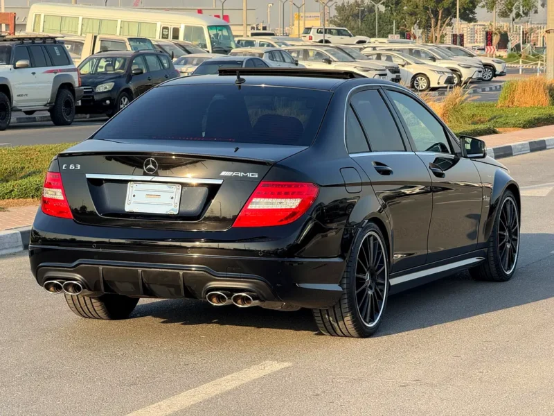 2012 Mercedes-Benz C-Class C63 AMG P31 Performance PKG 8 Cylinders Black Red Sedan
