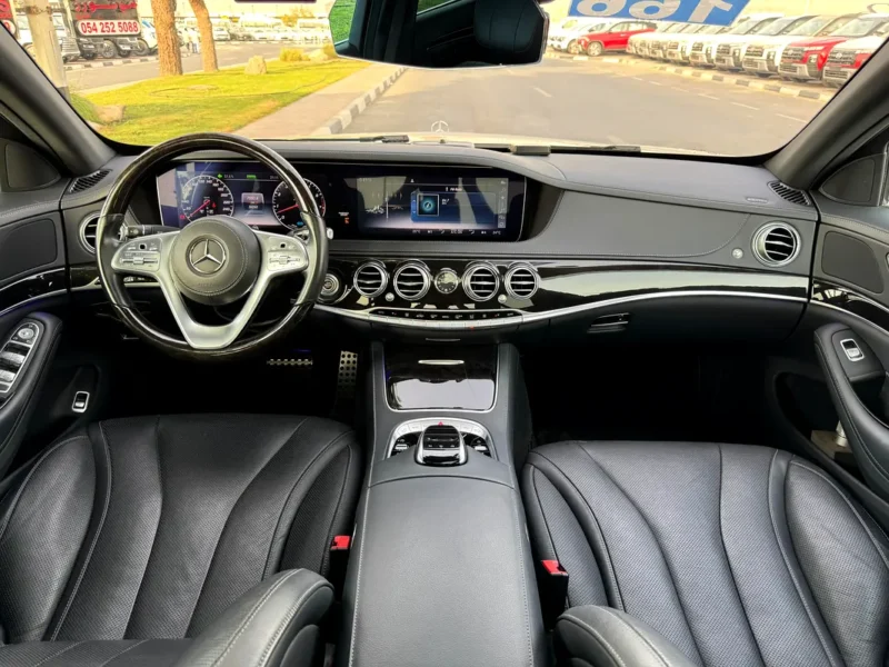 2018 Mercedes-Benz S-Class S 450 4MATIC V6 Engine White Black Sedan 4.5 Auction Grade