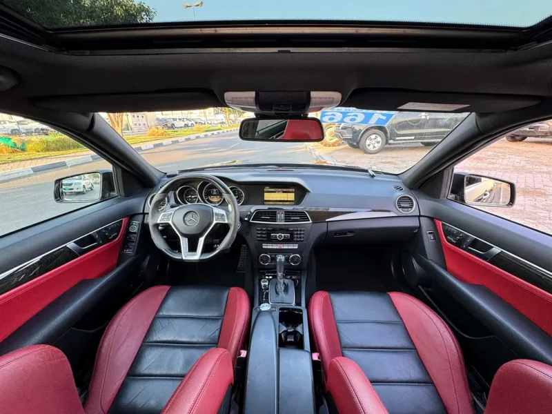 2012 Mercedes-Benz C-Class C63 AMG P31 Performance PKG 8 Cylinders Black Red Sedan