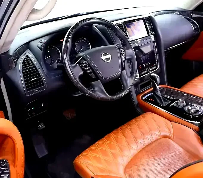 2020 Nissan Patrol LE Platinum 8 Cylinders Petrol Engine Blue Tan SUV GCC Specs FULLY LOADED