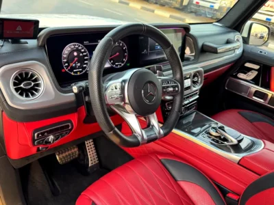 2021 Mercedes-Benz G-Class G 63 AMG 4.0L V8 Biturbo Petrol Engine White Red SUV