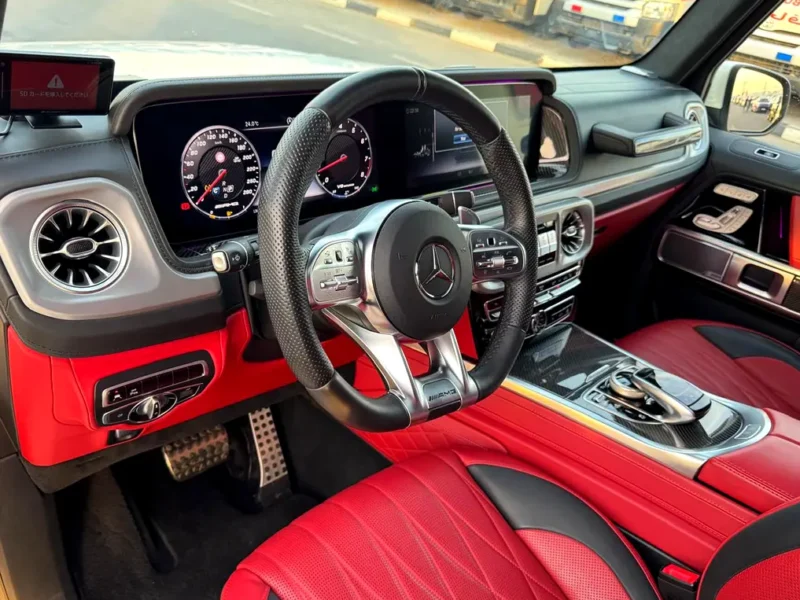 2021 Mercedes-Benz G-Class G 63 AMG 4.0L V8 Biturbo Petrol Engine White Red SUV