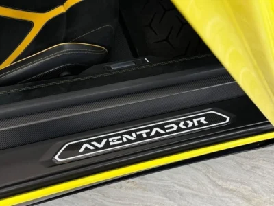 2016 Lamborghini Aventador 6.5 Litres V12 Petrol Engine Yellow Black Coupe