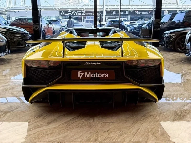 2016 Lamborghini Aventador 6.5 Litres V12 Petrol Engine Yellow Black Coupe