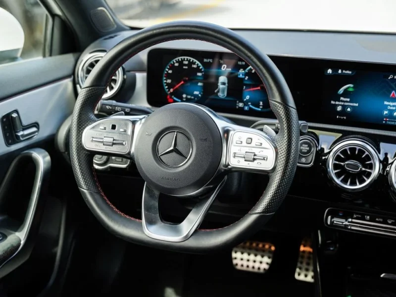 2023 Mercedes-Benz A 200 1.3-liter turbocharged 4-cylinder Petrol Engine White Black Sedan