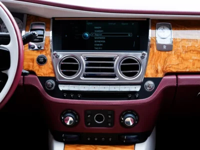 2014 Rolls-Royce Ghost 6.6-liter V12 twin-turbo Petrol Engine White Burgundy Sedan