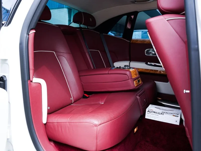 2014 Rolls-Royce Ghost 6.6-liter V12 twin-turbo Petrol Engine White Burgundy Sedan