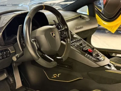 2016 Lamborghini Aventador 6.5 Litres V12 Petrol Engine Yellow Black Coupe