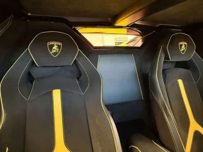 2016 Lamborghini Aventador 6.5 Litres V12 Petrol Engine Yellow Black Coupe