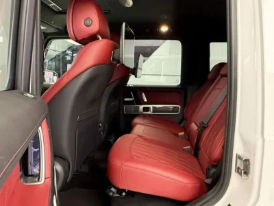 2025 Mercedes-Benz G 63 AMG 4.0L V8 Bi-Turbo Engine White Red SUV Double Night Package