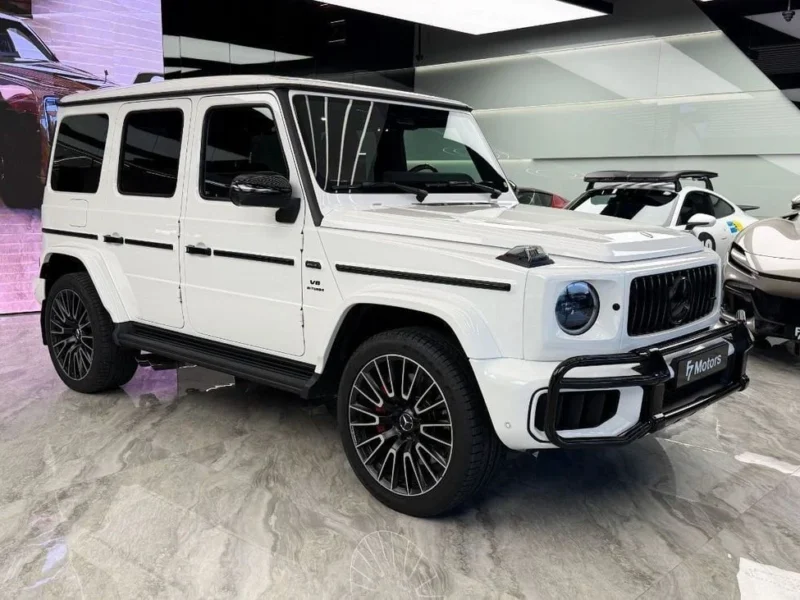 2025 Mercedes-Benz G 63 AMG 4.0L V8 Bi-Turbo Engine White Red SUV Double Night Package