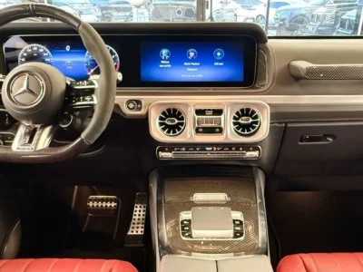 2025 Mercedes-Benz G 63 AMG 4.0L V8 Bi-Turbo Engine White Red SUV Double Night Package