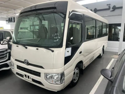2026 Toyota Coaster 4.2 Litres V6 DSL Engine MT White Brown Bus GCC