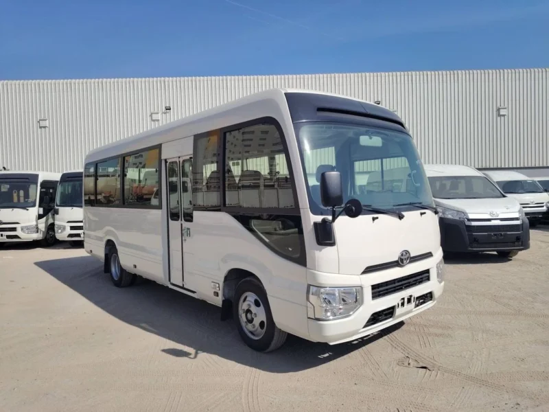 2025 TOYOTA COASTER HIROOF 4.0L 4 Cylinders DIESEL Engine MT White Black Bus