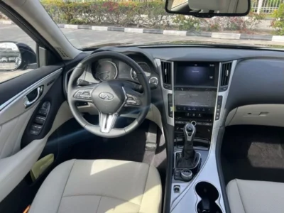 2024 Infiniti Q50 Luxe 3.0L V6 Twin Turbo Engine Black Beige Sedan GCC Specs