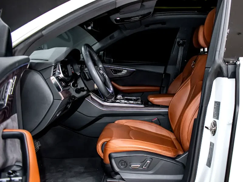 2019 Audi Q8 55 TFSI Quattro S line 6 Cylinders Petrol Engine White Tan SUV GCC Full Option