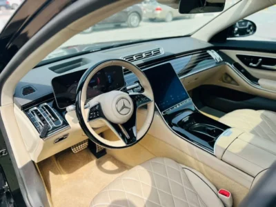 2022 MERCEDES BENZ S 500 3.0 Litres 6 Cylinders Petrol Engine Black Beige Sedan GCC Specs