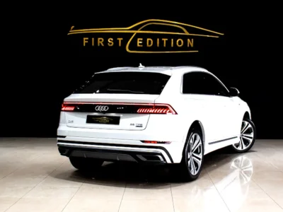2019 Audi Q8 55 TFSI Quattro S line 6 Cylinders Petrol Engine White Tan SUV GCC Full Option