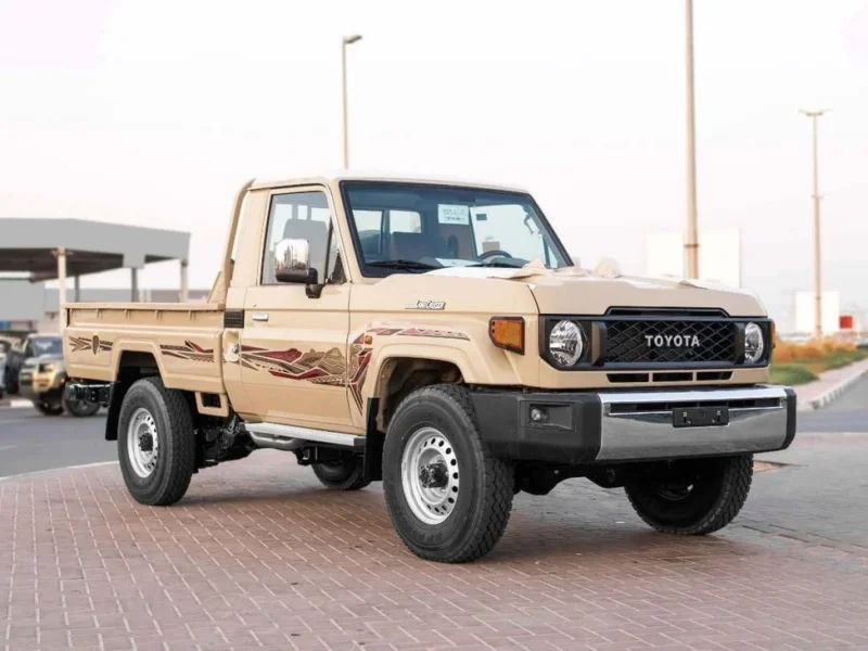 2025 Toyota Land Cruiser LC 79 SC 2.8 L inline-4 turbo Diesel Beige Brown Pickup Truck MT
