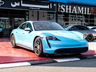 2022 Porsche Taycan Standard Electric Vehicle Blue Beige Sedan American Specs