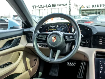 2022 Porsche Taycan Standard Electric Vehicle Blue Beige Sedan American Specs