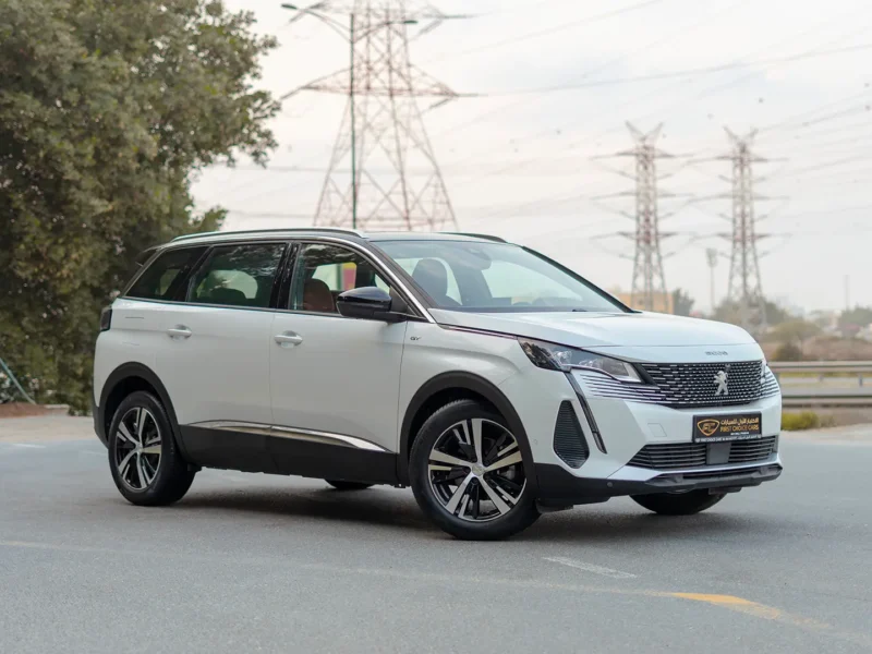 2024 Peugeot 5008 GT Line 1.6L 4 Cylinders Petrol Engine White Red SUV GCC Specs