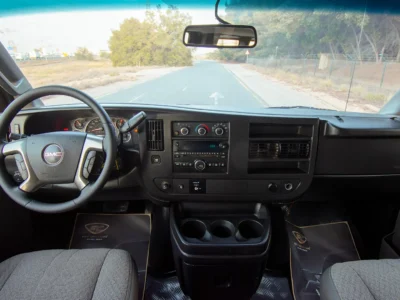 2019 GMC Savana Passanger Van 6.1L 8 Cylinders Diesel Engine Blue Grey Van GCC Specs