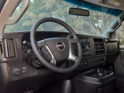2019 GMC Savana Passanger Van 6.1L 8 Cylinders Diesel Engine Blue Grey Van GCC Specs