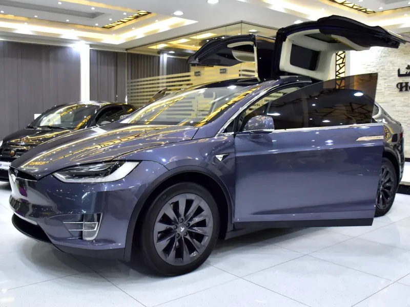 2019 Tesla Model X 100D Electric Vehicle Grey Beige SUV GCC Specs Automatic