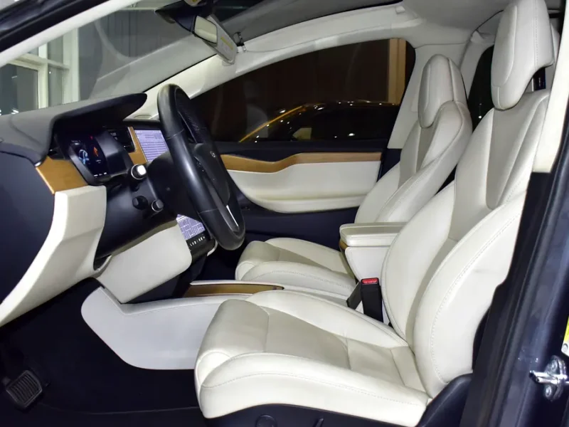 2019 Tesla Model X 100D Electric Vehicle Grey Beige SUV GCC Specs Automatic