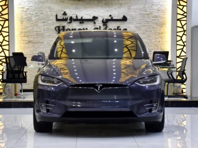 2019 Tesla Model X 100D Electric Vehicle Grey Beige SUV GCC Specs Automatic