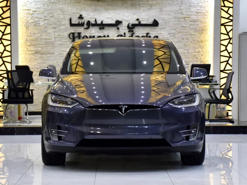2019 Tesla Model X 100D Electric Vehicle Grey Beige SUV GCC Specs Automatic