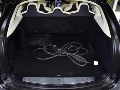 2019 Tesla Model X 100D Electric Vehicle Grey Beige SUV GCC Specs Automatic