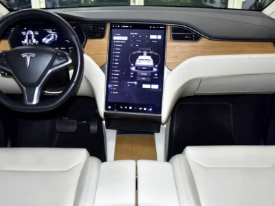 2019 Tesla Model X 100D Electric Vehicle Grey Beige SUV GCC Specs Automatic