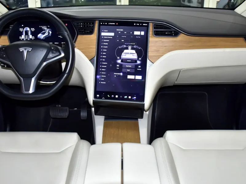 2019 Tesla Model X 100D Electric Vehicle Grey Beige SUV GCC Specs Automatic