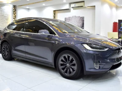 2019 Tesla Model X 100D Electric Vehicle Grey Beige SUV GCC Specs Automatic