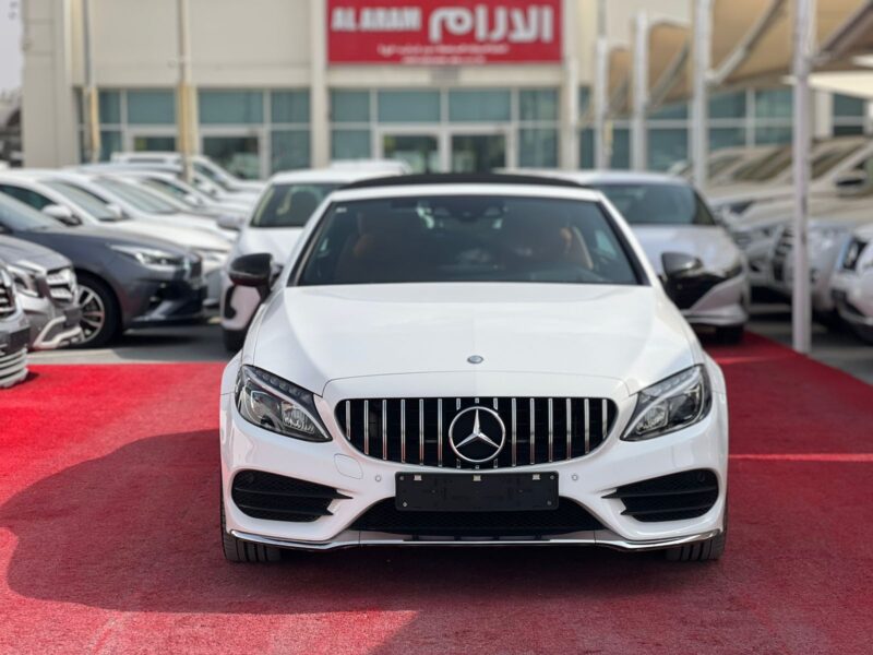 2017 Mercedes-Benz C200 2.0-liter turbocharged 4-cylinder Engine White Tan Convertible
